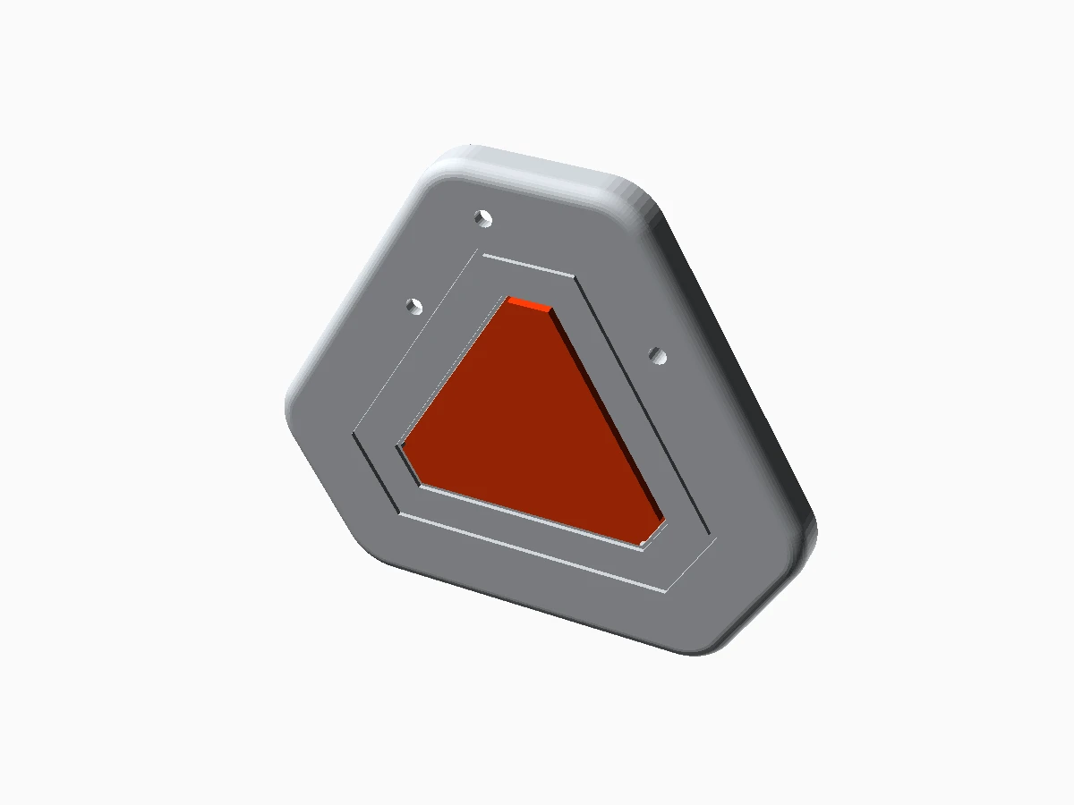 Rendered current shipping cover.stl and button.stl combination